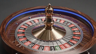 Rouletterad mit blauer Randbeleuchtung - Live Roulette bei Casea Casino